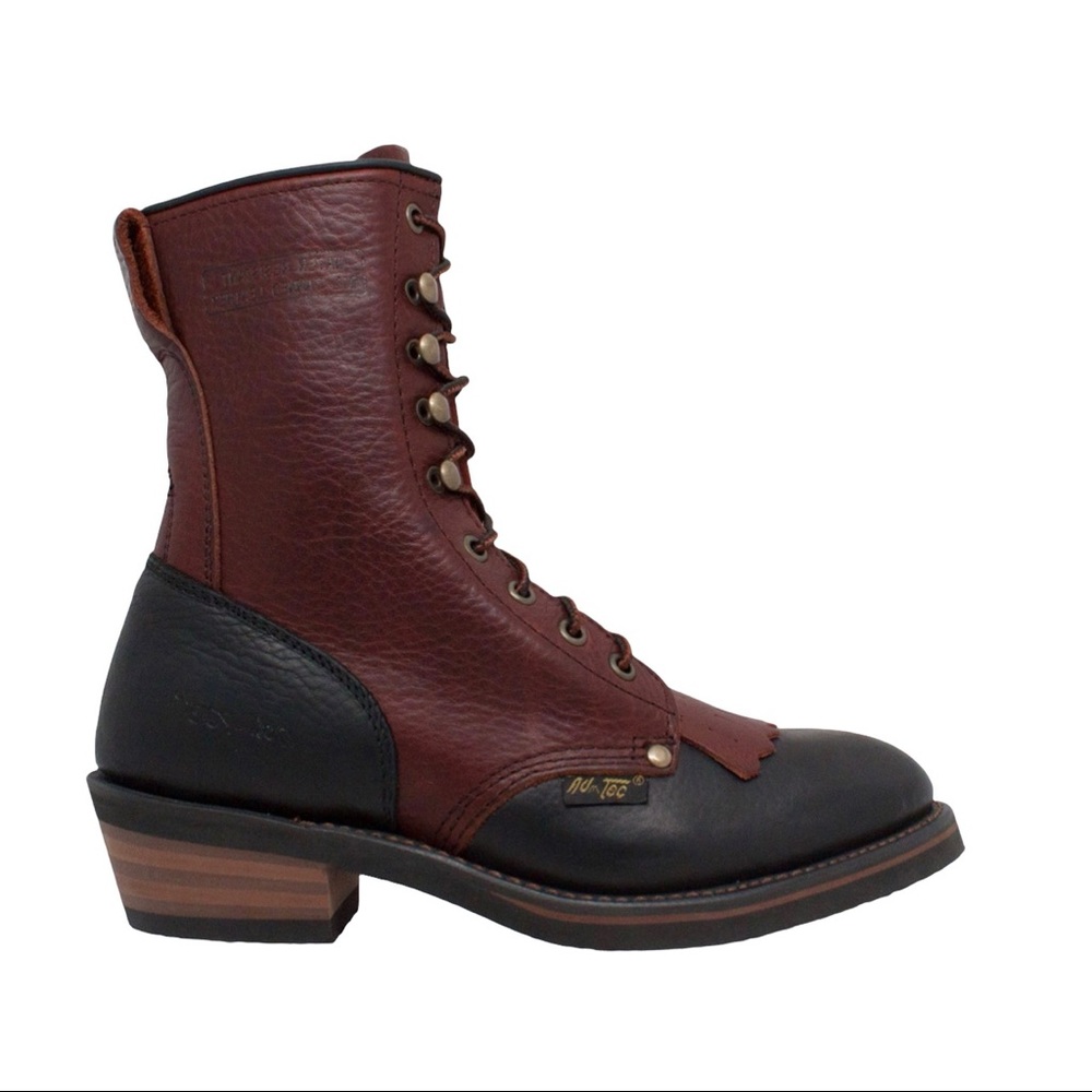 NuTec Packer Boots Lace Up Leather 9 Western Ranch Horse Hunting Rodeo Cowgirl